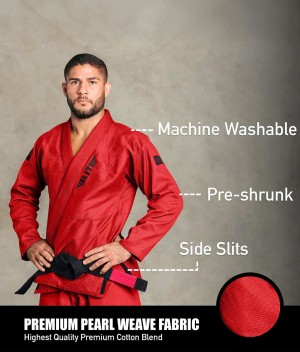 Elite Sports Pre Shrunk Adult Red BJJ Gi