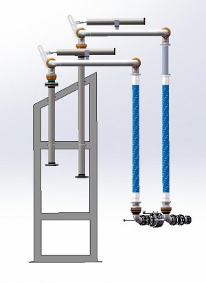 Bottom truck loading arm for fuel tankers