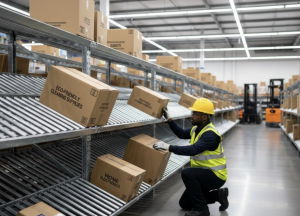 roller track flow racking