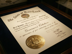 The State of Maryland awards NEXS BioMedica a Governor’s Citation for innovation.
