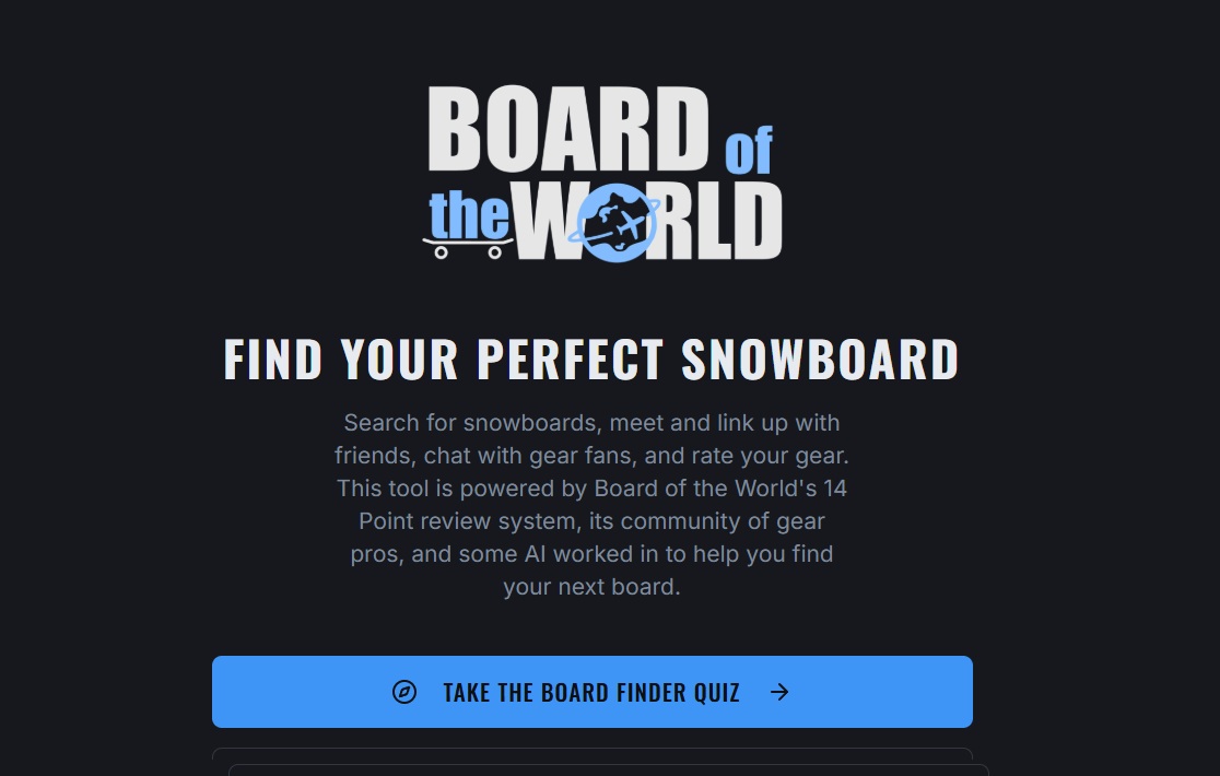 board of the world snowboard finder app
