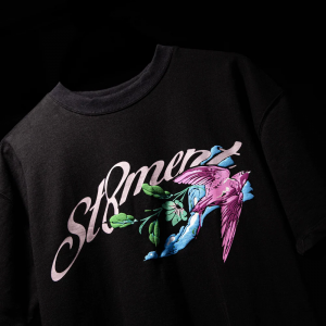 BLACK OVERSIZED BIRD MOON T SHIRTS 1