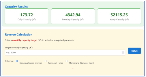 Membrane Capacity Calculator Membrane Capacity Calculator