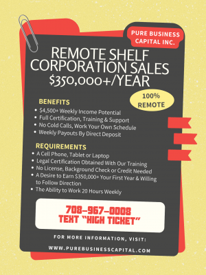 Shelf Corp Ad Photo 350k year