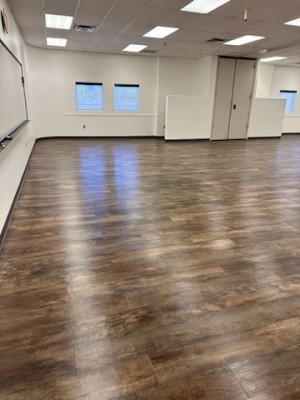 After renovation office floor cleaning
