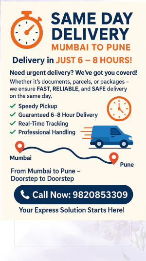 Mumbai to Pune Same Day Delivery Services