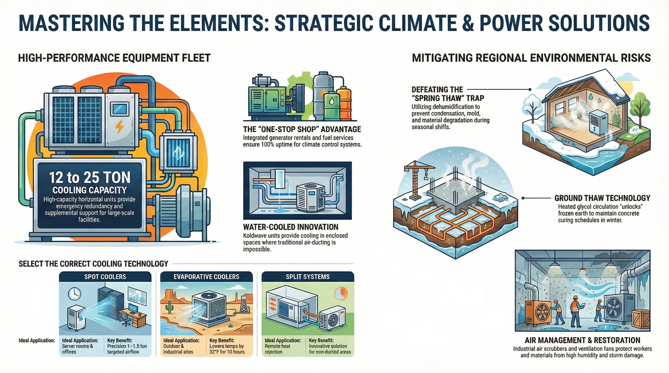 holding village cooling equipment infograph
