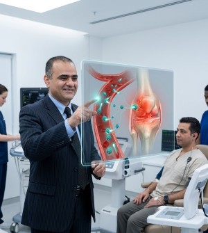 Dr. Memon demonstrating advanced nanotechnology for targeted pain relief at Pain Management Laredo.
