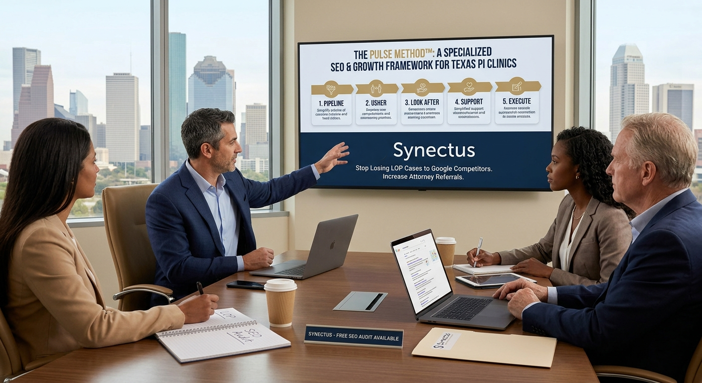 “Synectus Reveals Why Texas PI Clinics Are Losing Patients to Google–and How the PULSE Method™ Is Fixing It”