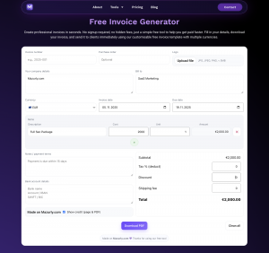 Free Invoice Generator by Mazurly