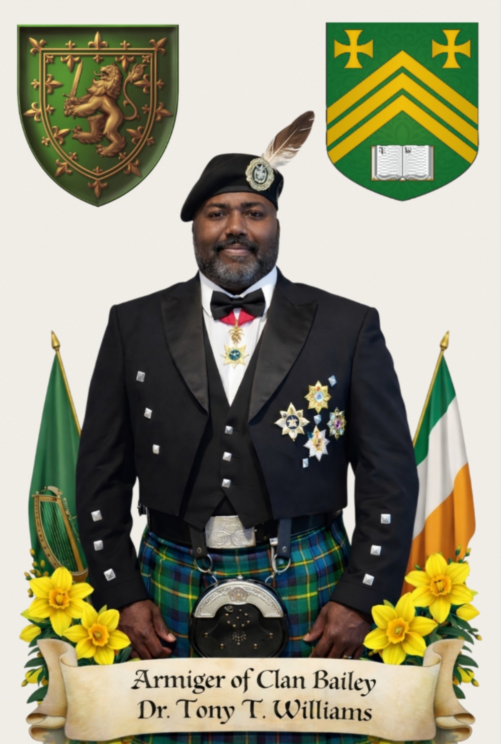 Dr. Tony Williams EdS, PhD(h.c.) of Caddo Parish named Armiger of Clan Bailey