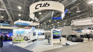 cub automotive technology trade show island booth wide view