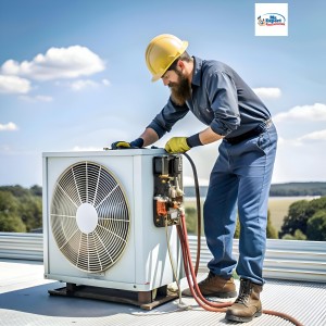 professional hvac technician works air conditioning unit demonstrating expert service maintenance 1