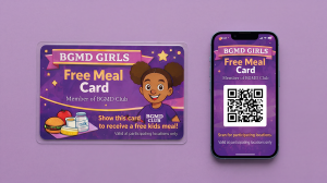 Black Girl Magic Day Community Meal Program Card