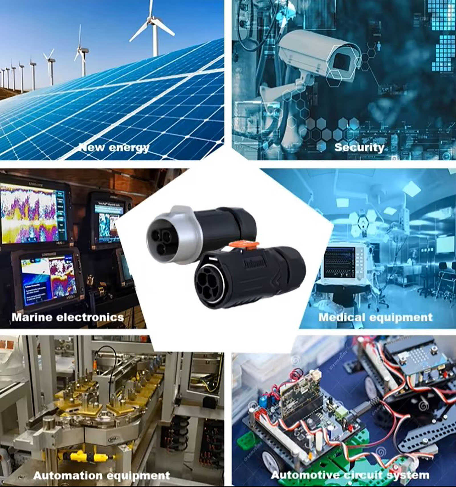 jnicon power solar ip67 metal socket quick lock waterproof connector