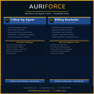 Auriforce Launches AI Agents to Help UK Businesses Recover Lost Revenue from Missed Follow-Ups