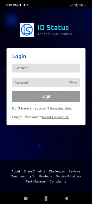 Mobile App dashboard screen