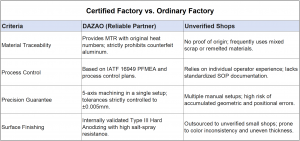 Comparison of Aluminum Machining Supplier