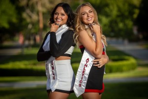Senior portrait session with friends celebrating graduation in a lifestyle setting