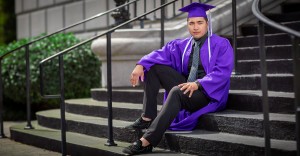 Senior portrait with styled wardrobe and professional lighting for a polished look