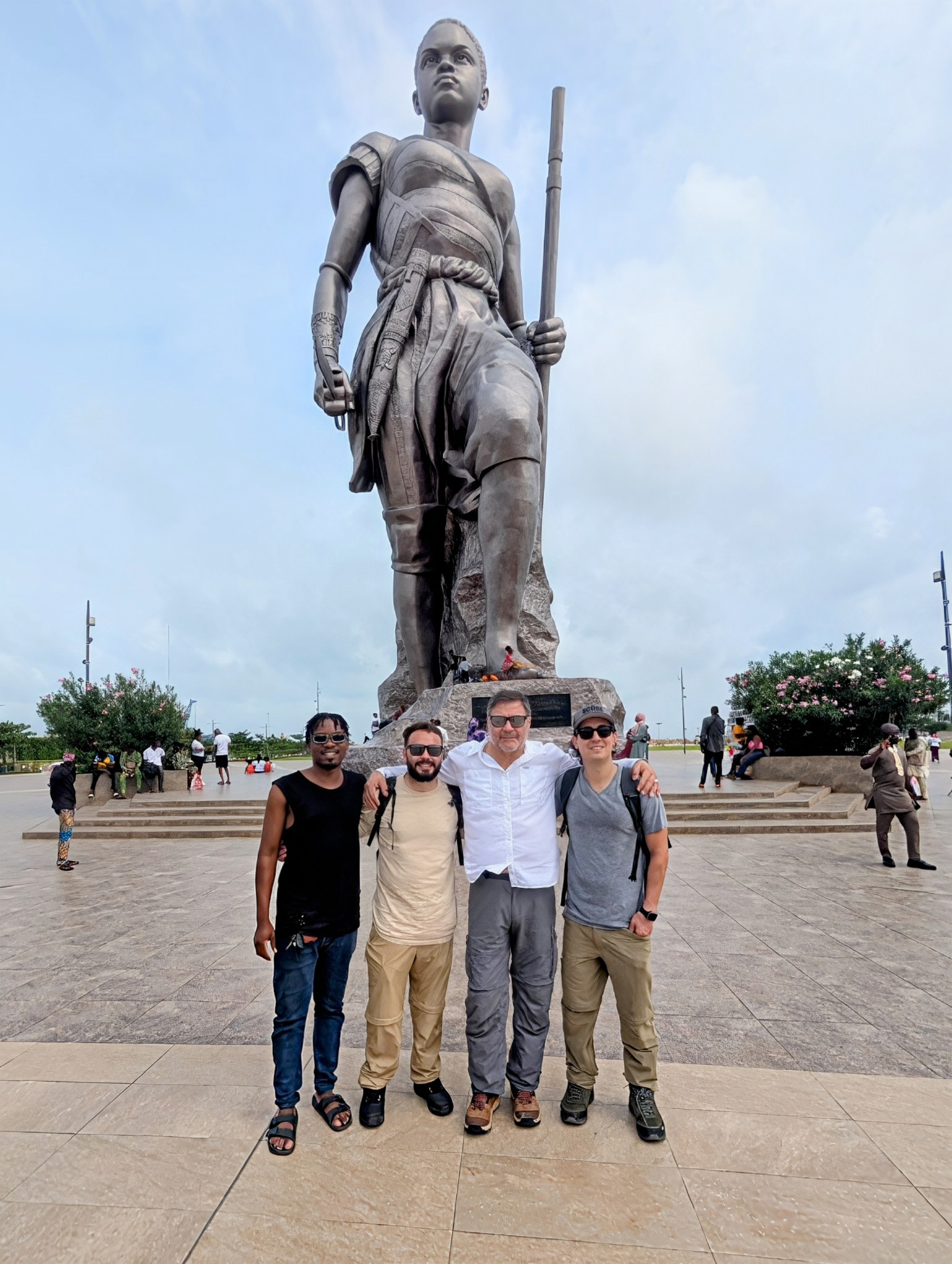 Evans At the amazon statue in cotonou