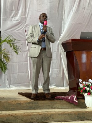 Giving a presentation to the community