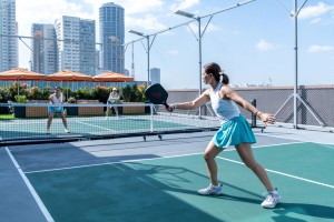 Engage in lighthearted fun with the family at the Outdoor Fitness Deck.