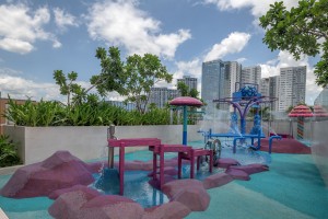 The themed Kids Waterpark is a fun-filled water feature designed for young guests.