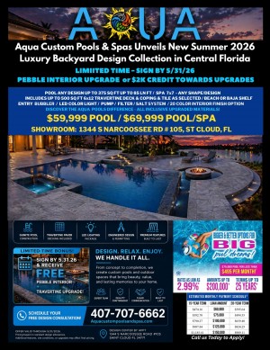 AQUA CUSTOM POOLS AND SPAS ALL INCLUSIVE PACKAGE UNVEILS SUMMER DESIGN PROMO 2026