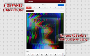 Advanced darkroom panel demonstrating extreme RGB color shifting and pixel decay.