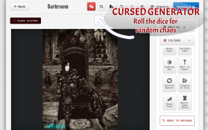 The Cursed Generator automatically applies chaotic digital decay and noise.