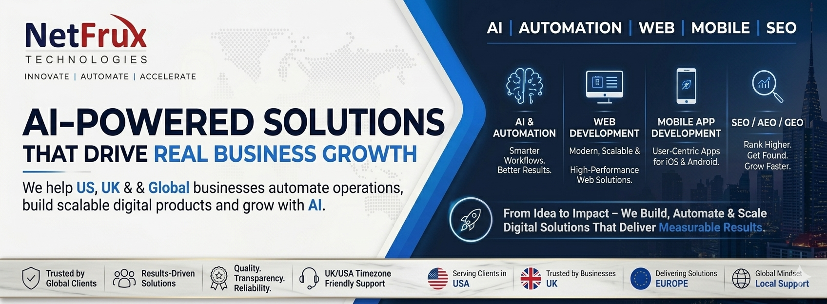 NetFrux Technologies Expands AI Automation Solutions for US and UK Businesses