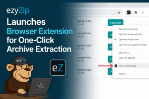 Right-click any archive link and extract it instantly with ezyZip