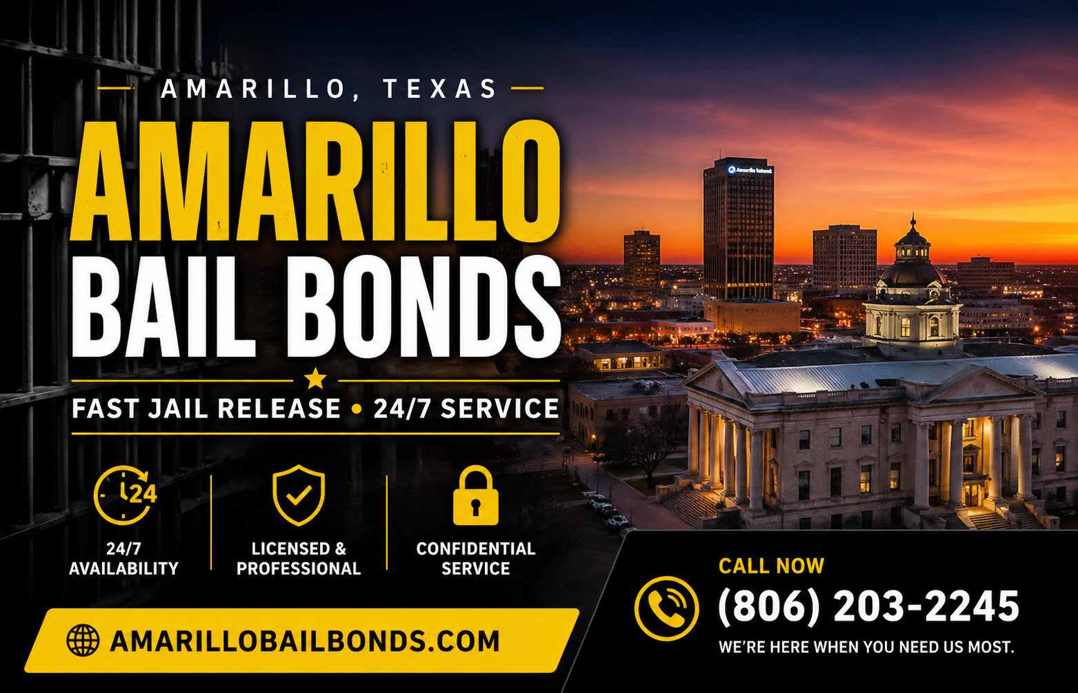 Amarillo Bail Bonds Provides Fast, 24/7 Bail Bonds in Amarillo with Free Online Bail Calculator