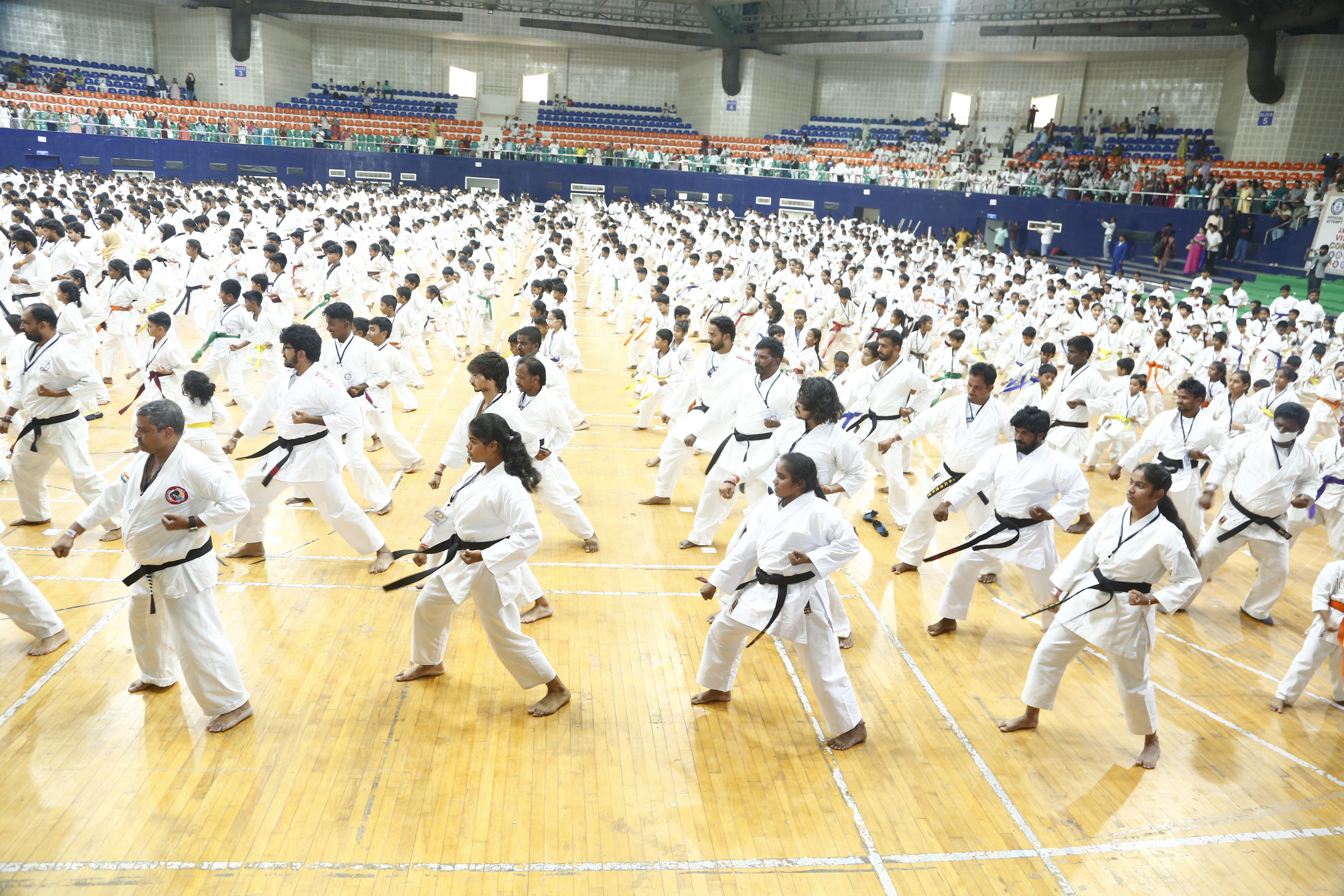 Largest Karate Display at Gachibowli Stadium