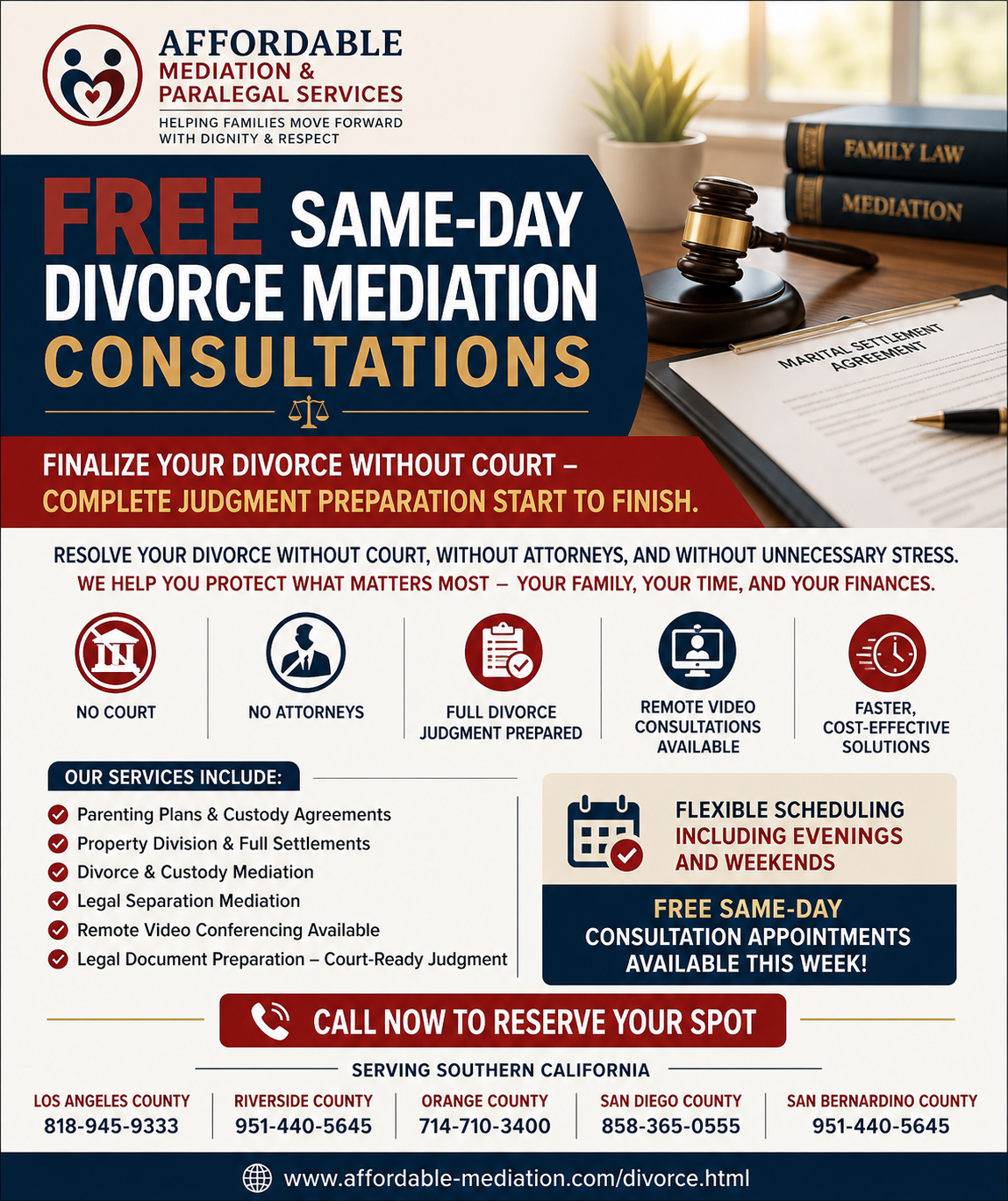 FREE Same Day Divorce Mediation Consultations 1