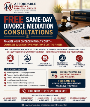 FREE Same Day Divorce Mediation Consultations 1