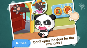 Baby Panda Safety is a toddler game to learn home  