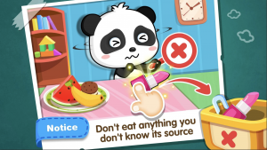 Baby Panda Safety is a toddler game to learn home  