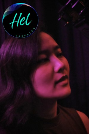 Voice Actress Hel in the studio