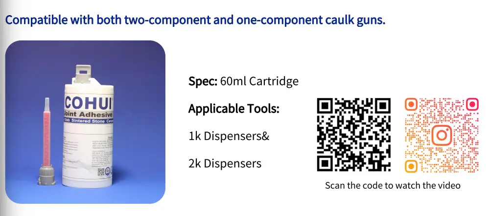 Compatible with both two component and one component caulk guns