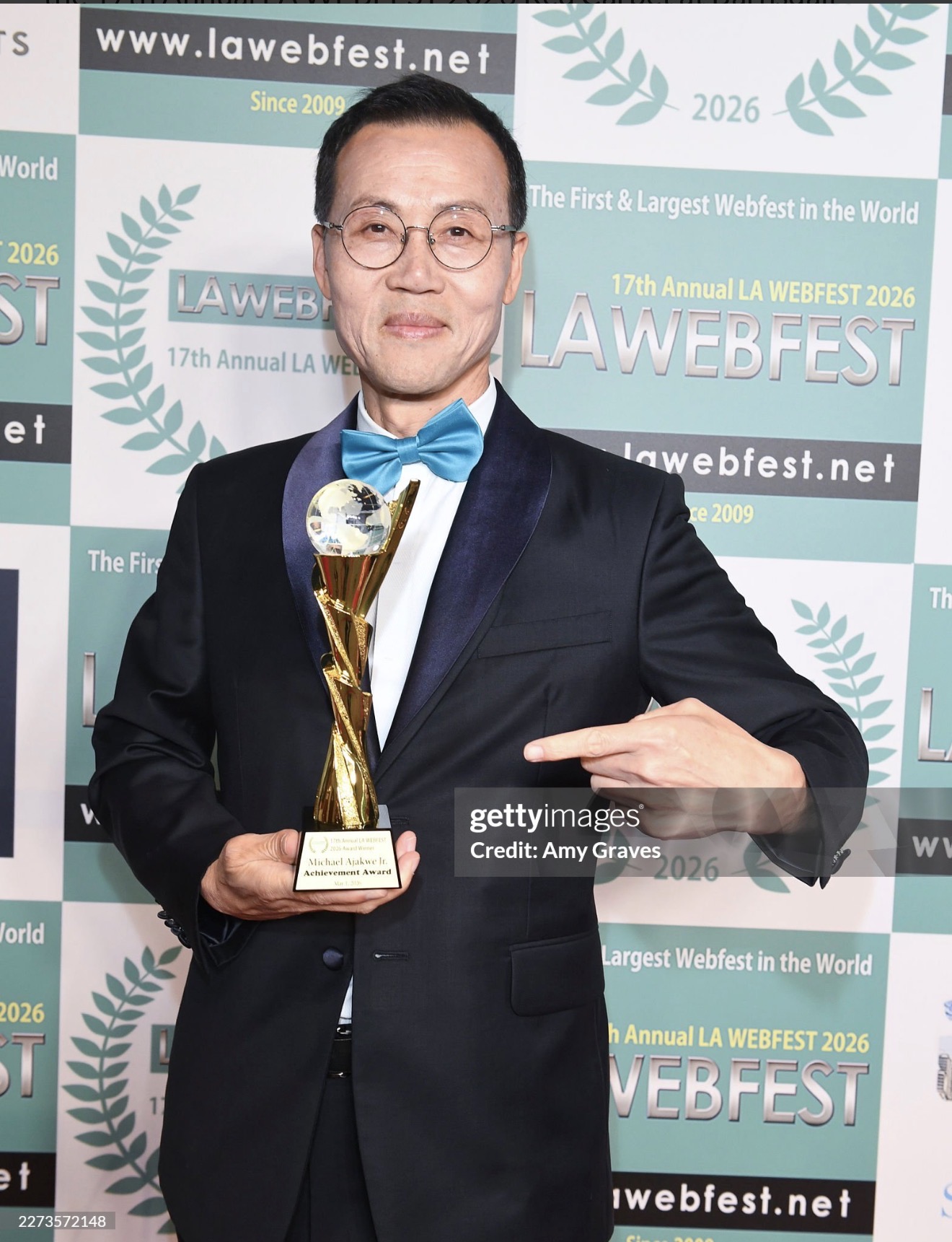 Young Man Kang LA WEBFEST 2026 Red Carpet Trophy
