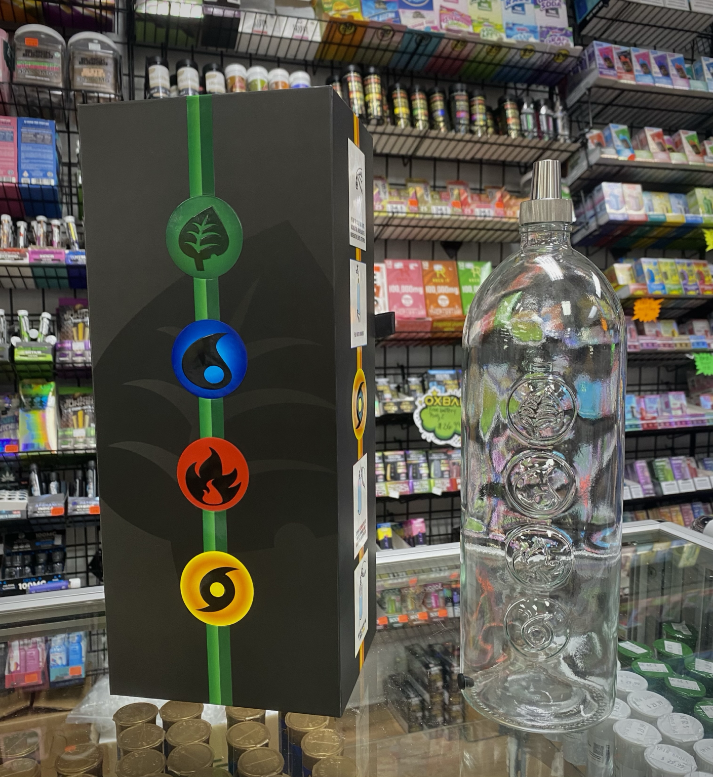 The Four Elements displayed instore