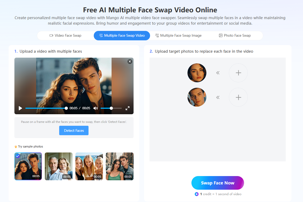 multiple face swap video