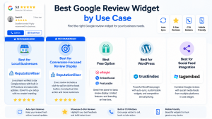 google review widget comparison infographic