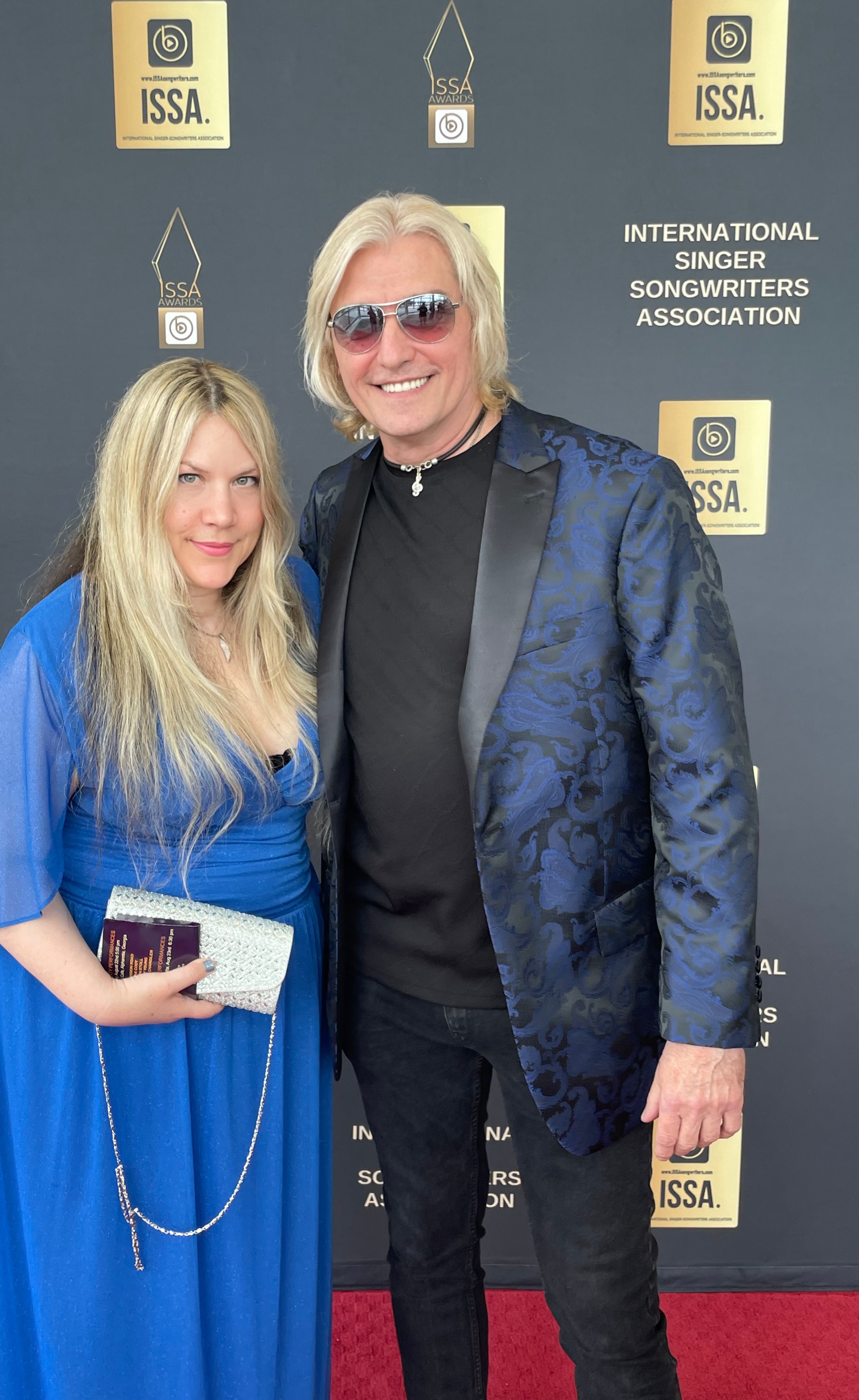 Ana  Gene on the red carpet as finalists at the prestigious ISSA Awards