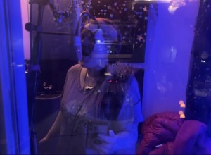 Singer-songwriter and co-producer Ana tracking raw vocals inside the isolation booth.