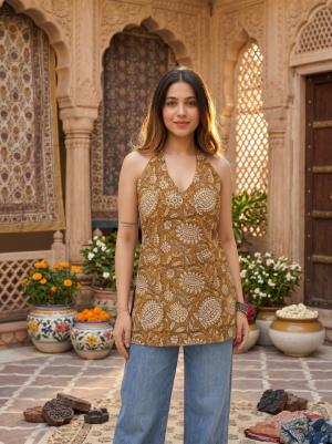 Halter neck kurti by SA Fab