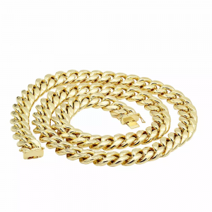 Men s Heavy Solid Miami Cuban Link Chain 14K Yellow Gold 10mm 24 inch