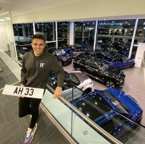 Archie Hamilton with his signiture AH33 numberplate